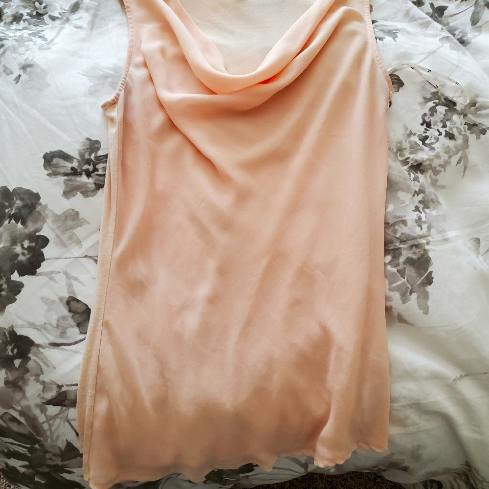 Light pink cowl neck top